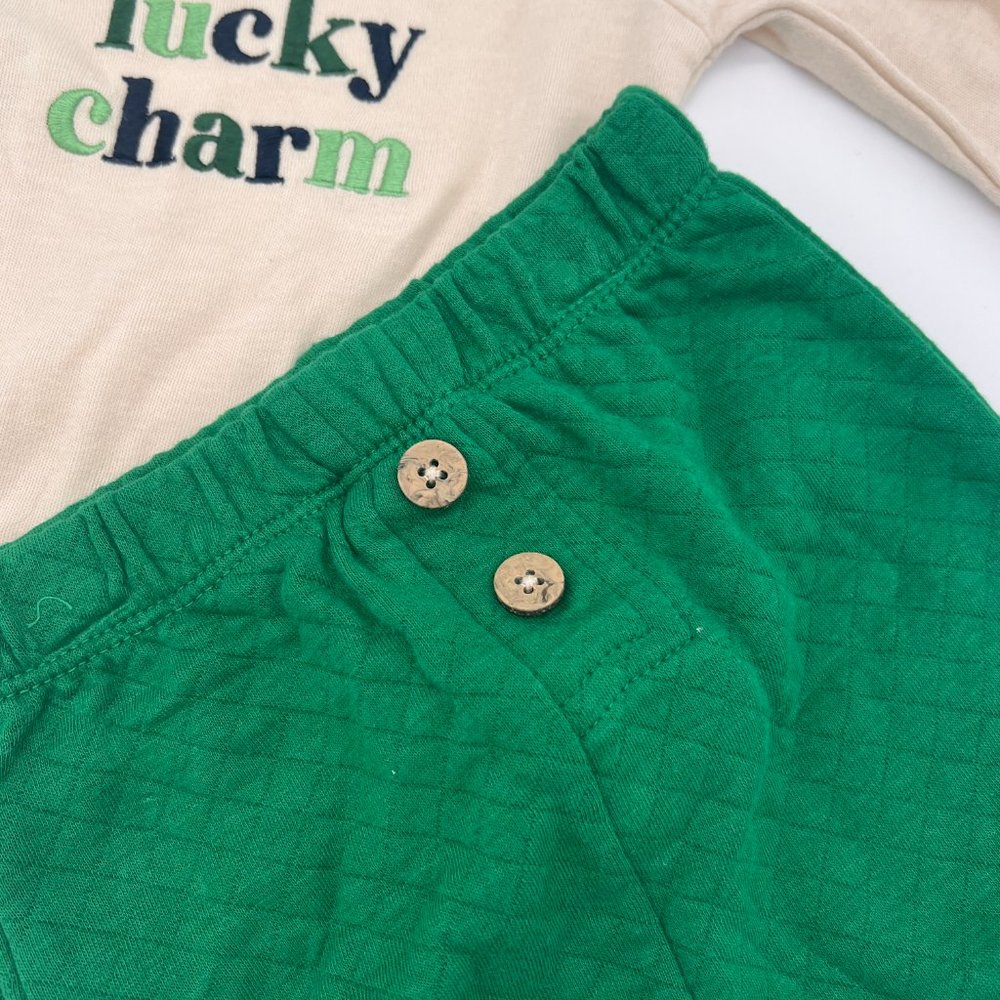 NWOT 🥀 0-3Mo. "Lucky Charm" Wonder Nation St. Patrick's Day 2 Piece Onesie Set - Picture 6 of 10